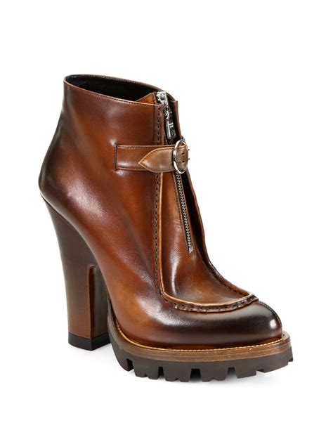 prada platform boots zipper heel|Prada Platform Boots for Women .